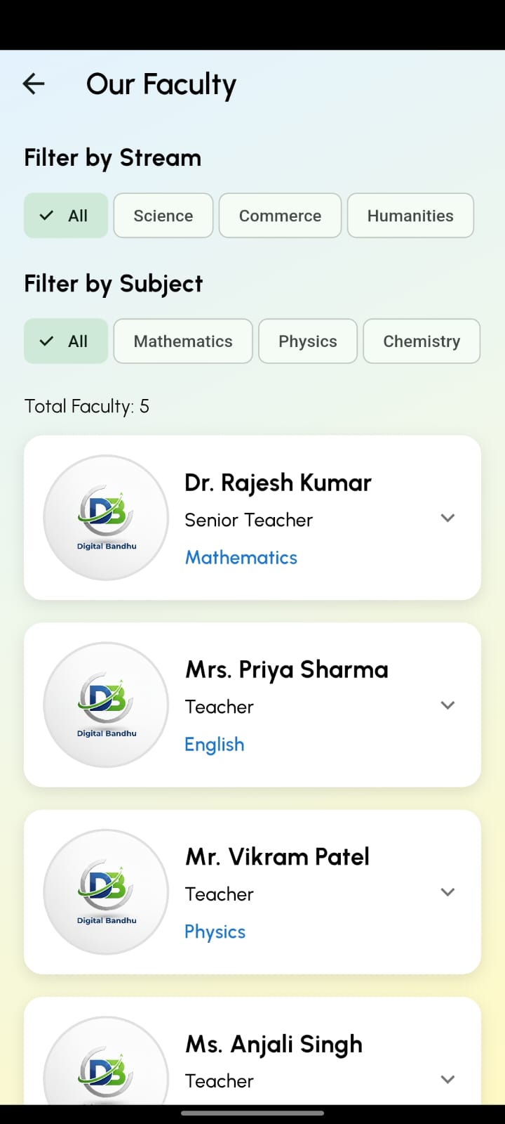 Teacher Interface